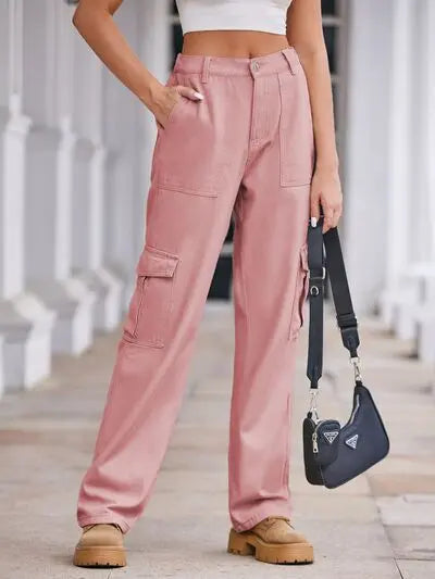'Lucia' Baggy Wide Leg Cargo Pants - Celes Fashion